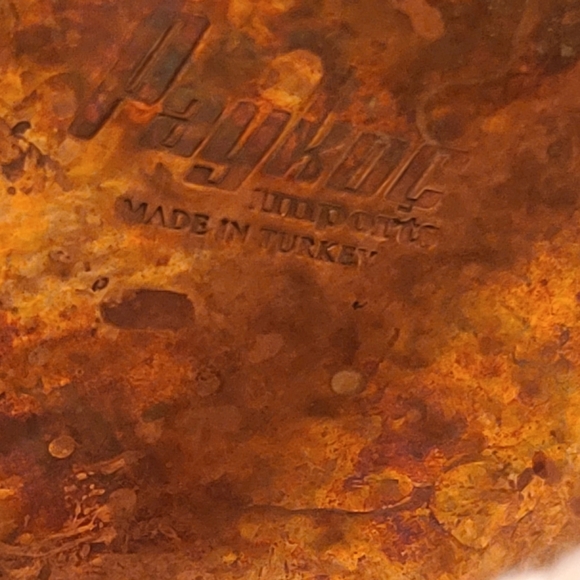 Vintage Copper and Blue porcelain tea pot with 2 cups - Picture 5 of 11